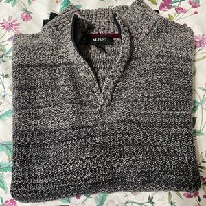 Alfani Men's Black and Gray Zip-Up Sweater